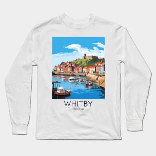 A Pop Art Travel Print of Whitby - England Long Sleeve T-Shirt